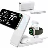 ESR 3 in 1 Ladestation Apple Watch und iPhone, Magsafe Ladestation, Faltbare Magsafe Ladegerät für iPhone 17e/17/16/15/14/13/12, Apple Watch 9/8/7/SE, AirPods Pro/3/2, Weiß