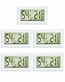 MAVORI® 5 x Thermo Hygrometer mini digital - 2 in 1 Temperatur und Luftfeuchtigkeitsmesser - Mini Thermometer und Hydrometer Feuchtigkeit digital - präzise Messwerte - inkl. Batterien