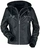 Black Premium by EMP Damen schwarze Kunstlederjacke im Biker-Style XL