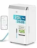 Dreo Luftentfeuchter elektrisch, App & WLAN, 20L/24h, Raumentfeuchter leise 35dB, 40m²/100m³, Entfeuchter energiesparend, 3 Modi, 3,4L Tank, Wäschetrockner & 24h Timer, für Schlafzimmer & Bad & Keller