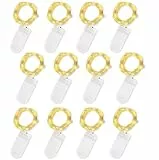 Jsdoin LED Mini Lichterkette mit Batterie, 12x20er Micro Lichterkette außen Batterie, 2M DIY kleine Lichterketten Wasserdicht für Party Hochzeit Weihnachten Beleuchtung Deko (WarmWeiß)