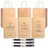 Naler 3er Abschiedsgeschenk Lehrerin, Geschenk für Lehrerin als Dankeschön mit Notizbuch, Stift und Geschenktüte, ideal für Schuljahresende, Abschluss und Weihnachten