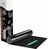 HTVRONT 20FT Plotterfolie Textil-30.5cmx6.1m Schwarze Flexfolie zum Aufbügeln auf T-Shirt (Schwarz)