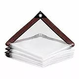 Laneetal Abdeckplane Plane Transparent Wasserdicht Gewebeplane mit Ösen, Mehrzweckplane Schutzplane Zeltplane für Gartenmöbel Holz Trampolin (Transparente, 2x4 m)