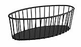 APS „Urban“ runder Metallgitter Korb, stabiler Gitterkorb, (L x B x H) 21 x 10 x 7 cm, Brotkorb, Obstkorb, Gemüsekorb, stapelbar, spülmaschinengeeignet, Schwarz