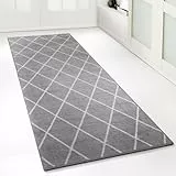 Floordirekt Teppich-Läufer Cosenza | Modernes Rauten-Design | Hochwertige Verarbeitung | Rutschhemmender Gelrücken | Erhältlich in 5 Farben & vielen Größen (80 x 150 cm, Grau)