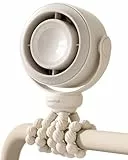 SWEETFULL Tragbarer Mini Kinderwagen Ventilator, Clip-Ventilator für Kinderwagen,Wiederaufladbarer USB-Ventilator, 5 Geschwindigkeiten 360° drehbar,für Kinderwagen, Reisen, Autositz, Büro, Creme