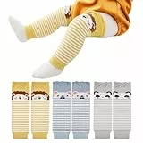 XEPST Packung mit 3 Kleinkind Baby Beinwärmer, niedliches Tiermuster Unisex Beinwärmer Kniestrümpfe Baby Knieschützer Beinärmel Leggings für Babykinder Kleinkinder Jungen 0-3 Jahre, Einheitsgröße