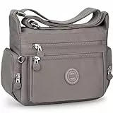 KTUEOV Umhängetasche Damen Mittelgroß, Wasserdichte Nylon Handtasche mit Viele Fächern Leichte Damen-Schultertasche Crossbody Bag Breiter Gurt für Casual, Arbeit, Einkaufen, Reise
