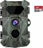 abask Wildkamera, 4K 48MP Wildtierkamera mit Bewegungsmelder Nachtsicht, 0,1s Auslösegeschwindigkeit, 46pcs 850NM Low Glow Infrarot Wildkamera, IP66 Wasserdichtmit 32GB Speicherkarte