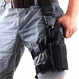 Gexgune Taktische Linkes Beinholster Pistolenholster Oberschenkelholster Halfter mit Magazintasche Waffenholster für Jagdschießen, Airsoft, Militärspiele, Paintball, Training oder Cosplay
