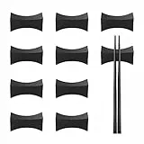 Aipaide Essstäbchen Ablagen 10 Stück Fiberglas Essstäbchen Halterung Schwarz Besteck Ablage für Tisch Asiatisches Besteck Set Restaurants Zubehör
