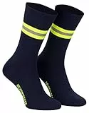 PACOTEX Heldensocken marineblau gelb-silber-gelb - Paar - für Helden des Alltags bei Feuerwehr Rettungsdienst und Hilfsorganisationen (1, 39-43)