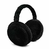 Roysmart Winter Ohrenwärmer, Winter Ohrenwärmer Faltbare Verstellbarer Waschbar Plüsch Ohrenschützer, Warme Ohrenschützer Winterzubehör Outdoor Ohrenmuscheln (Schwarz)