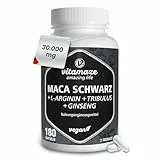 Vitamaze Maca Kapseln mit L-Arginin, Tribulus Terrestris, Ginseng, Zink & B-Vitamine, für Männer und Frauen, 180 vegane Kapseln, Made in Germany