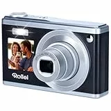 Rollei Compactline 10X Digitalkamera, 20MP FHD Kompaktkamera 10X Optischer Zoom & Selfie Display Tragbar Fotoapparat für Vlog unterwegs Reise Schwarz Silber, Digital-Kamera-Kompaktkamera-Fotoapparat