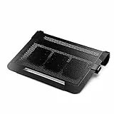 Cooler Master NotePal U3 PLUS Laptop-Kühler - 3 bewegliche 80mm Lüfter, Transportschutz, ergonomischer Aluminiumrahmen - Schwarz