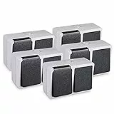 HEITECH Aufputzsteckdose & Aufputzschalter Kombination IP44 - Neues Modell - 5x Aufputz Schutzkontakt Steckdose & Wechselschalter AP für Feuchtraum - Schutzkontaktsteckdose 250V 16A