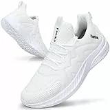 Feethit Sneaker Herren Schuhe Sportschuhe Laufschuhe Turnschuhe Herren Tennis Fitness Jogging Walkingschuhe Leichtgewichts Atmungsaktiv Freizeit Straßenlaufschuhe Schlüpfen Schuhe Weiß 43 EU