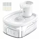 Jewyow 2.5L Katzenbrunnen, 2200mAh Katzenbrunnen Kabellos, Trinkbrunnen für Katze Kabellos mit Bewegungsmelder, Leise Pumpe, 2 Modus, 3 Filter für Katzen,Hunde