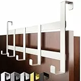 4smile Türgarderobe zum Einhängen – Weisse Türhaken universell verwendbar, flexible Kleiderhaken Tür, robust - Vielseitige Haken zum Einhängen, platzsparende Türhakenleiste für gesamte Wohnung