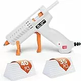 Heißklebepistole 50W Tilswall, Klebepistole mit 75pcs Klebesticks 7mm x 130mm Transparente Klebepistole Set für Schule DIY Kunst, Handwerk und schnelle Reparaturen in Haus，Weiß