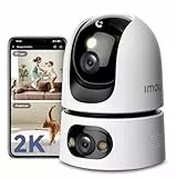 Imou 2K+2K Dual Kameras Überwachung Innen mit Mensch/Tier, 2.4/5GHz WLAN 360° PTZ Überwachungskamera Innen, Farbnachtsicht, Smart Tracking, 2-Wege-Audio, Sirene,Modus Privat,Ideal für Baby/Haustier