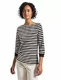Street One Damen 3227723 Gestreiftes Basic Shirt, deep Roast Brown, 42