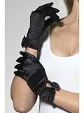 Smiffys Handschuhe, Kurz, Schwarz, mit Schleife Halloween
