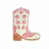 Sass & Belle Getuftete Badematte mit Cowboystiefel, lustiges rosafarbenes und grünes Western-Design, weiche Baumwolle, Badezimmer-Accessoire, rutschfest, 61 x 47 cm, stilvolle und saugfähige Badematte