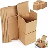 Geschenkboxen Kraftpapier, 15 Stück Karton Geschenkboxen,10 x 10 x 10cm Kleine Schachteln mit Deckel, Wiederverwendbare, Kraftpapier Geschenkbox mit Deckel für Geschenke, Party Weihnachten,Hochzeit