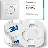 Adlersfeld® 20x Steckdosen Kindersicherung - Steckdosensicherung mit Drehmechanik - Zuverlässiger Schutz vor Stromschlägen im Haushalt für Babys & Kleinkinder - Steckdosenschutz Kindersicherung - Weiß