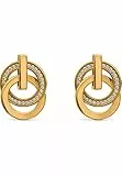 JETTE Damen-Ohrstecker Swing 925er Silber 58 Zirkonia One Size, Gelbgold 32010617