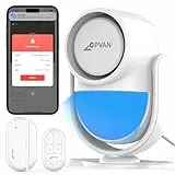 CPVAN WiFi Alarmanlage Haus mit PIR-Bewegungsmelder, Drahtloses DIY Smart-Alarmset mit Tür-/Fenstersensoren für Sicherheit – Lokalaler Alarm & App-Benachrichtigung, Weiß