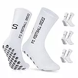 Gohanny Fußballsocken 3 Paar Rutschfeste Fußball Socken, Größen 39-36, Fussball Socken für Damen & Herren - Anti-Rutsch Grip Fußball Socken- Sportsocken Atmungsaktiv, Weiß