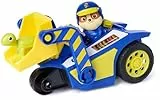 PAW PATROL - Search & Rescue: Rubbles Rettungs-Bulldozer, Fahrzeug mit Rückziehmotor, ca. 15 cm, inkl. Hunde-Figur und Schildkröte, detailgetreues Design zur Serie, Spielzeug ab 3 Jahren