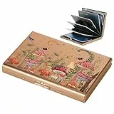 BONSYL® Kreditkartenetui, RFID Blockierung Schlankes Metall Kreditkartenetui Geldbörsen mit 6 Kartenfächer für Damen und Herren.(6 Karten/RoséGold/Pilz)