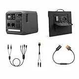 DJI Power 1000 Mini tragbare Powerstation, 1008-Wh-LFP-Akku, kompakte Größe, mit 1 x 200W faltbarem Solarpanel, 1 x DJI Netzkabel Power SDC für Autoladestecker (12V) und 1 x MC4 Solarladekabel.