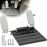 Tragbares Gaspedal für den linken Fuß für behinderte oder verletzte Fahrer - Verstellbares Gaspedal mit Schnellspanner & Fußstütze - Ganzmetall, passend für die meisten Fahrzeuge (Tiefschwarz)