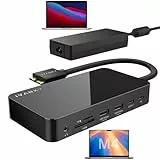 iVANKY 12-en-2 FusionDock 1 Station d'accueil MacBook USB C Avec Alimentation 150W, Double écran 4K@60Hz Dock USB C Pour MacBook M1/M2/M3/M4 Pro/Max, 2*HDMI 2.0, 6*USB 5Gbps, 96W PD, SD/TF, Audio