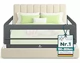 KESSER® Bettgitter 150 cm Bettschutzgitter Kinderbettgitter für Kinder Babybettgitter Klappbar, Tragbar, Kinderbett Kinderbettschutzgitter Rausfallschutz, Bett & Elternbett hoch: 42 cm, Dunkelgrau