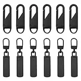 Eupneicu Reißverschluss Zipper [ 12 Stück ], Metall Zipper Pull, Abnehmbares Metall Reißverschlussanhänger Ersatzzipper Für Koffer Mantel Stiefel Jackenrucksäcke[ Schwarz]