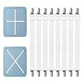Weysoo Bettlakenspanner Verstellbar, 8 Stück Elastische Bettlaken Spanner, 55-250cm Bettlaken Spanngurte mit Metallclips, Hält Bettwäsche Matratzenschoner Tischdecken und andere Stoffe sicher fixiert