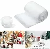 Bayuyi Glitzer Schneematte Deko Weihnachten – 320x100 cm Weiße, Flauschige Kunstschnee-Decke mit Glitzer, Extra Dick, Ideal für Weihnachtsdorf, Baum, Winterdekoration & Tisch