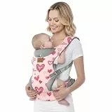 YooxArmor Babytrage Neugeborene ab Geburt,Ergonomische Gemütlich Leichtgewichtig Baby Carrier mit Nackenstütze für Kleinkind(4-36 Monate/3-30 kg),4 Positionen,Rosa