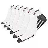 NAVYSPORT 6 Paar Sneaker Socken Herren Damen Sportsocken Baumwoll Kurze Socken (Weiß, EU 39-42)