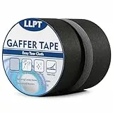 LLPT Panzertape | 2 Packungen | 50 mm x 15 m | Schwarzes Hochleistungs-Gaffing-Klebeband | Matt nicht reflektierend leicht abreißbar rückstandsfrei | für Kabelfotografie (PGT515P2BK)