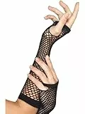 Smiffys Damen Lange Netz Handschuhe, Fingerlos, One Size, Schwarz, 34872