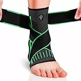 NEO X-PRO Sprunggelenkbandage einstellbar – Knöchelbandage für Damen & Herren – Fußbandage rechts & links tragbar – Stabilisierung & Schutz bei Schmerzen, Bänderriss & Alltag (Grün, L)
