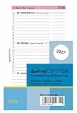 BIND B570227 Kalendereinlage für Wochenkalender A7, Timer Einlage Jahr 2027, 1 Woche / 2 Seiten, Terminkalender mit System, Kalendarium für bind Systemplaner und Standard Timeplaner